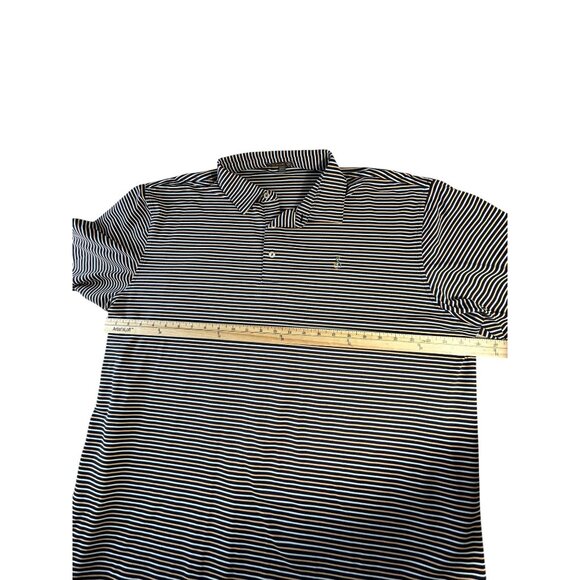 Peter Millar Summer Comfort Polo Mens Sz XXL Stripes Black White Orange Golf - Picture 4 of 8